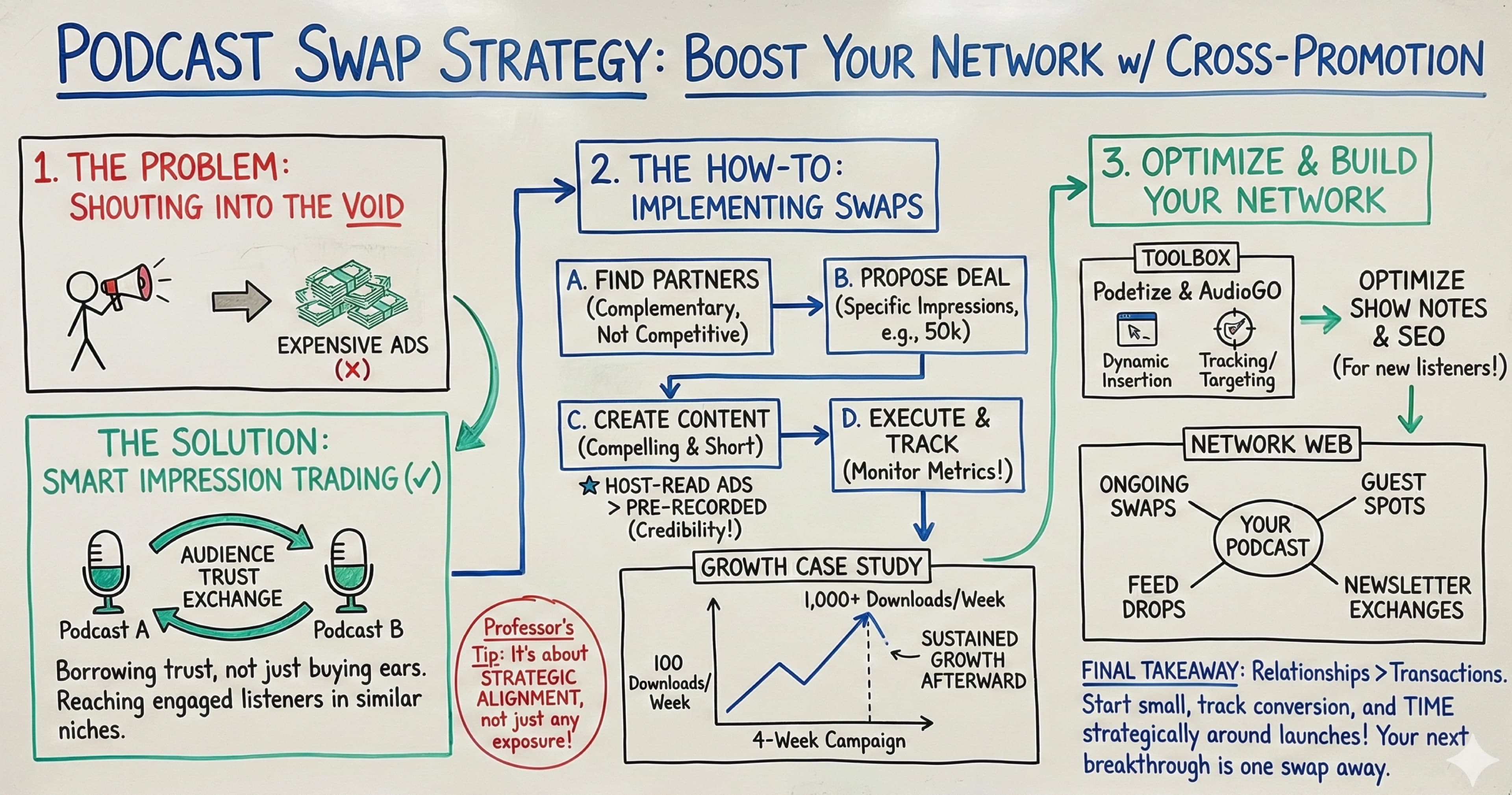 Podcast Swap Strategy: How to Boost Your Podcast Network Through Cross-Promotion - Featured blog post image
