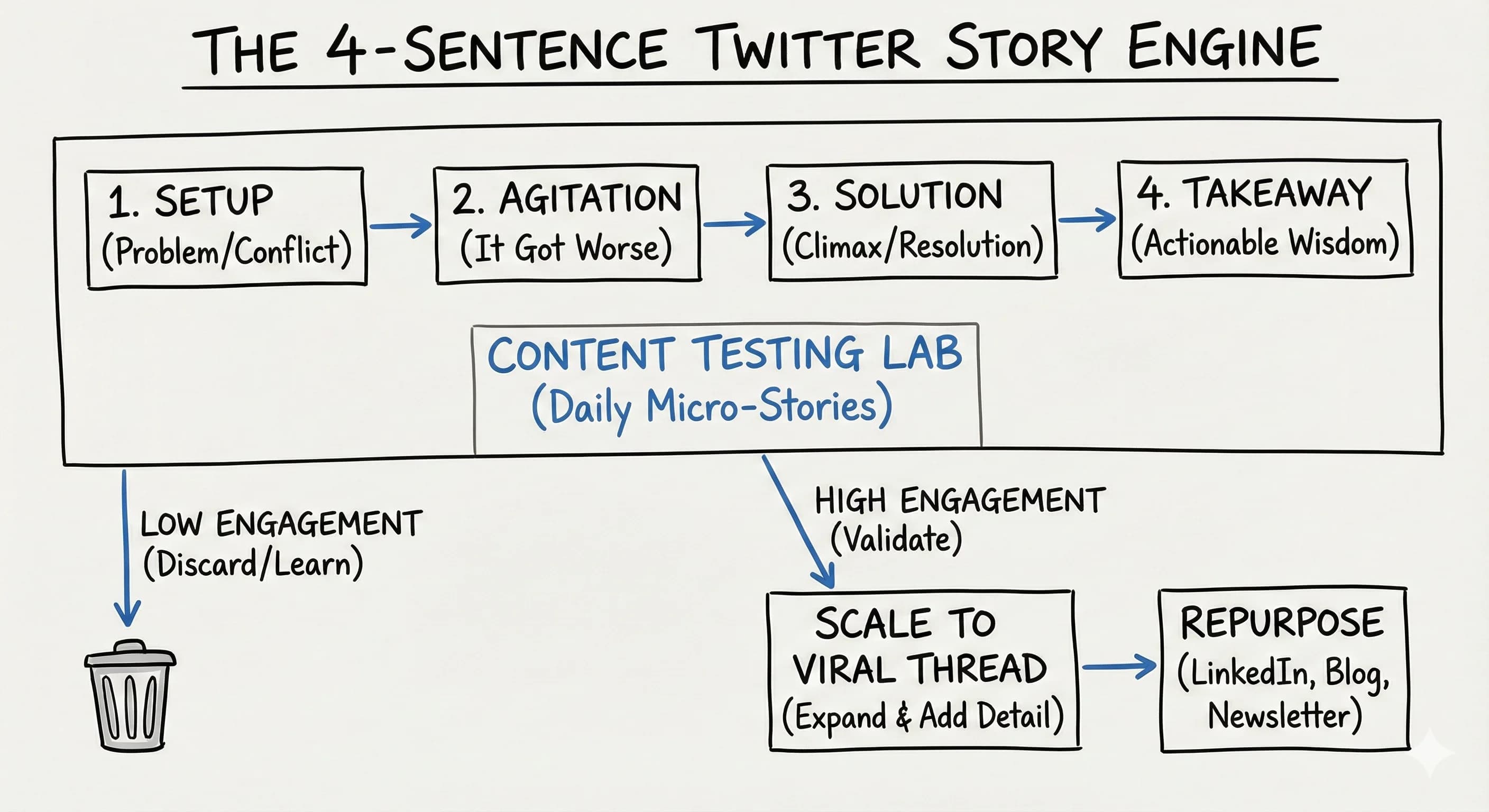 The 4-Sentence Story Structure for Twitter Content Creators - Featured blog post image