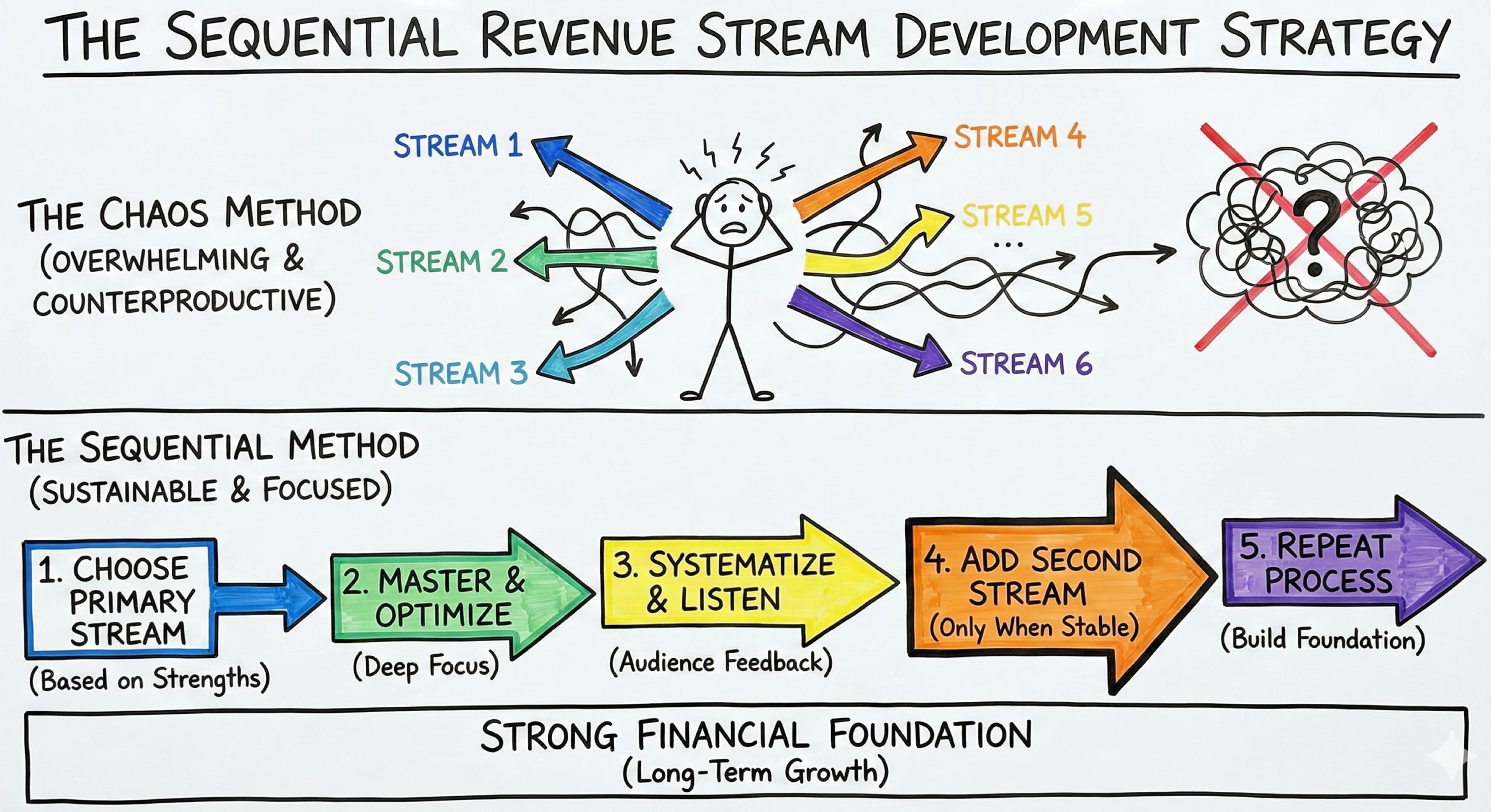 The Sequential Revenue Stream Development Strategy: Building Sustainable Income Through Content Creation - Featured blog post image