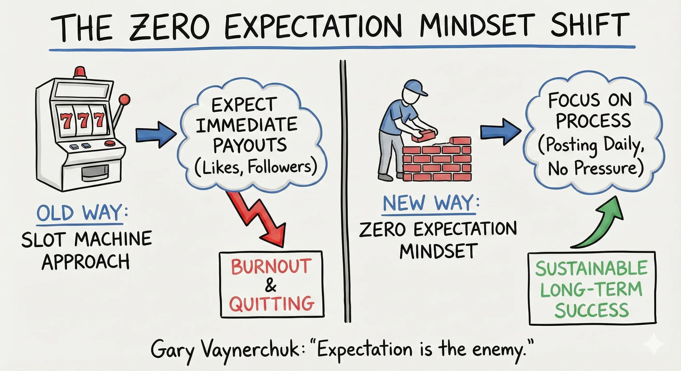 The Zero Expectation Mindset: How to Become a Content Creator Without Burning Out - Featured blog post image