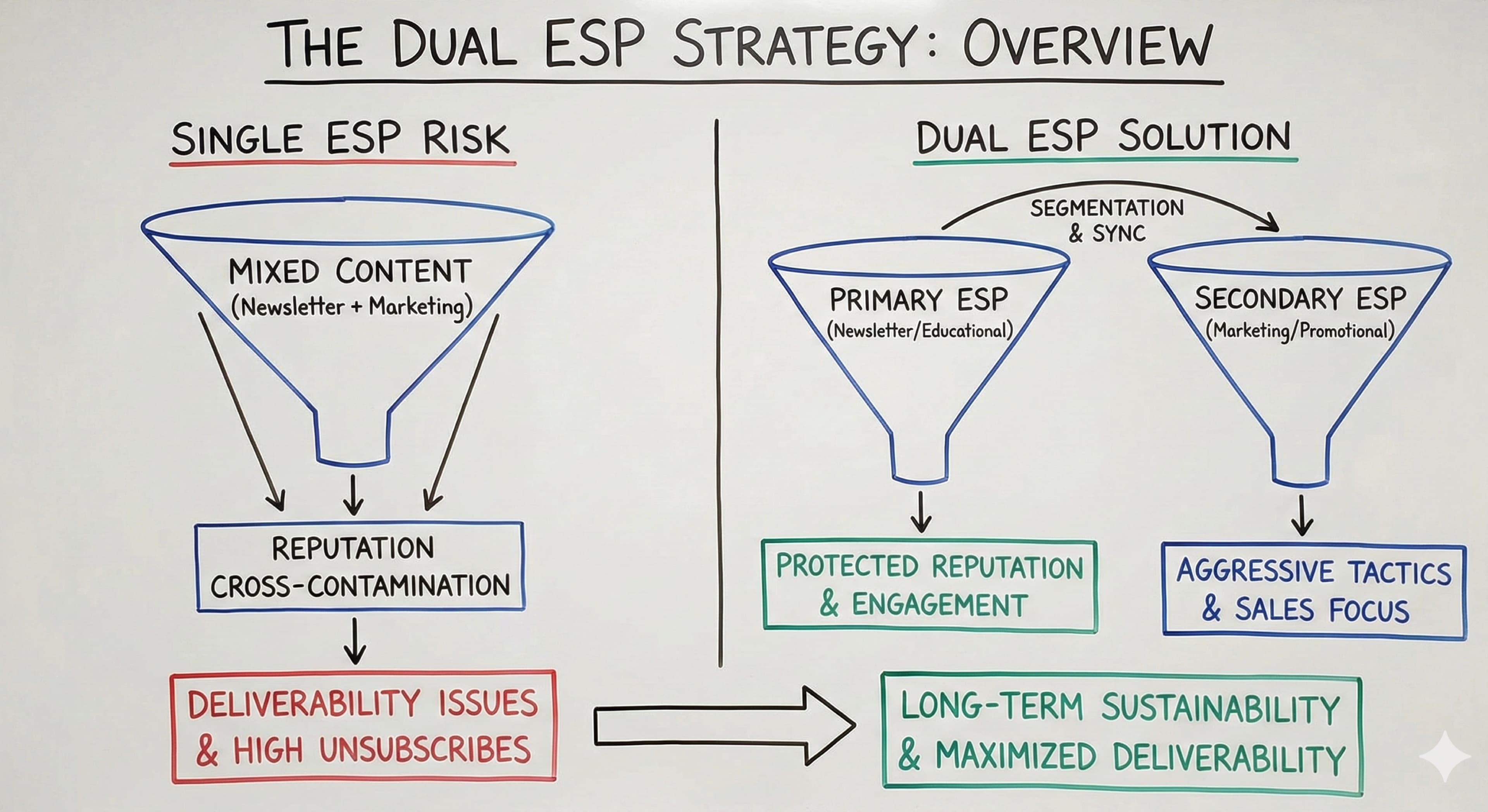 Why Advanced Email Marketers Are Using Dual ESP Strategies for Newsletter and Marketing Separation - Featured blog post image