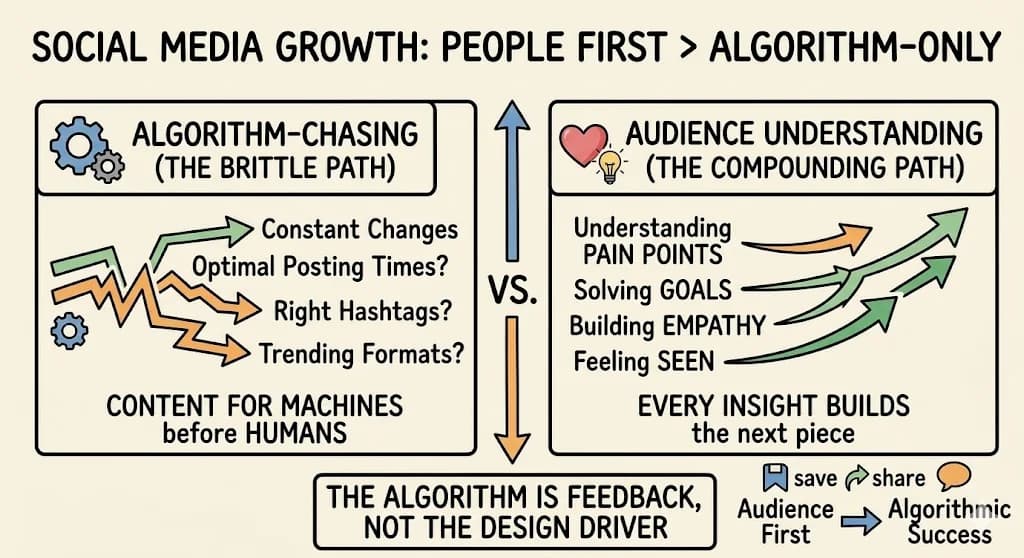 Why Ignoring the Algorithm Is the Secret to Actually Grow on Social Media - Featured blog post image