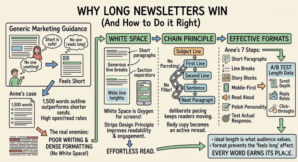 Why Your Email Newsletter Should Break the Rules on Length (And How to Do It Right) - Featured blog post image