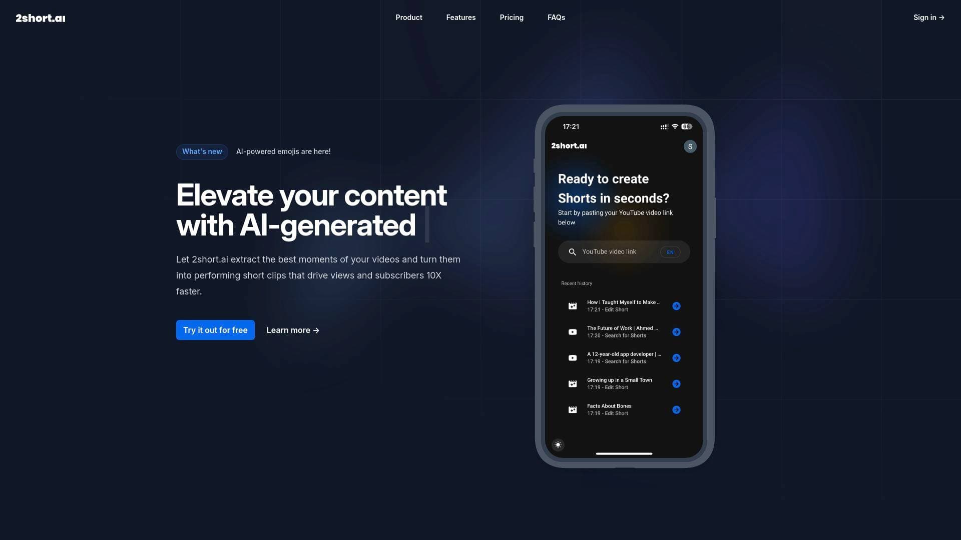 A screenshot of 2Short