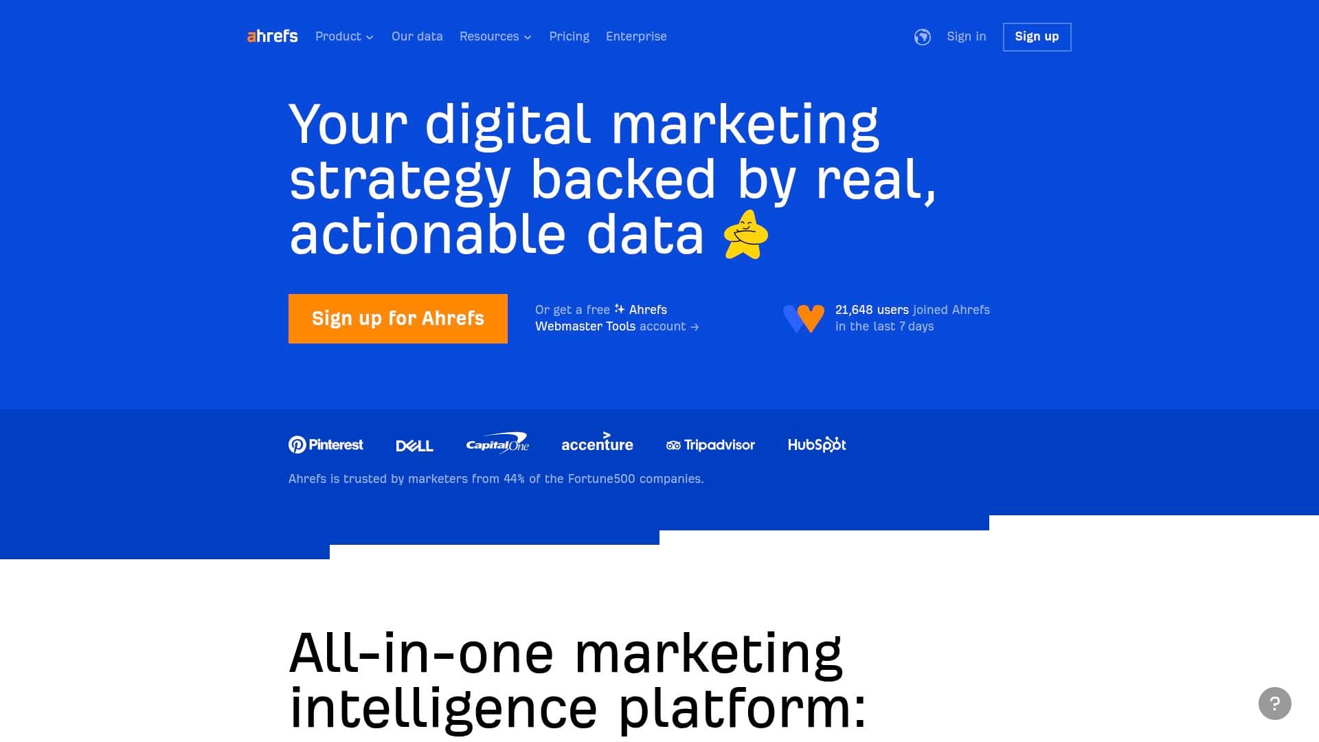 ahrefs interface screenshot showing main features and user interface