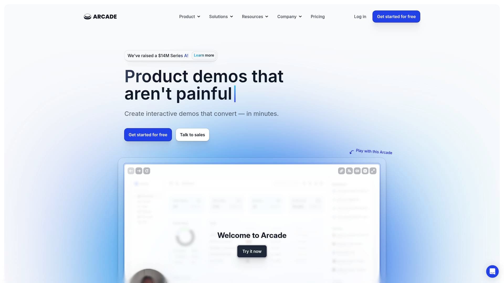 Arcade Software interface screenshot showing main features and user interface