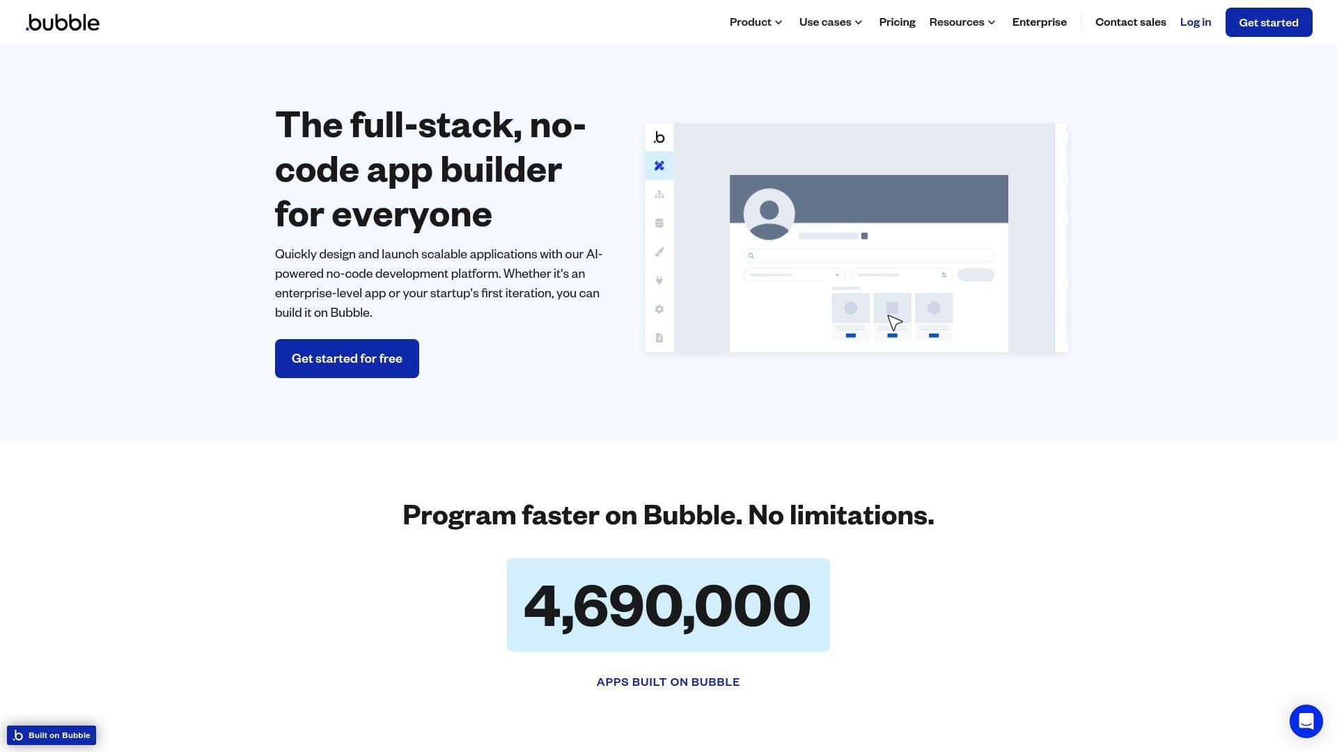 Bubble interface screenshot showing main features and user interface