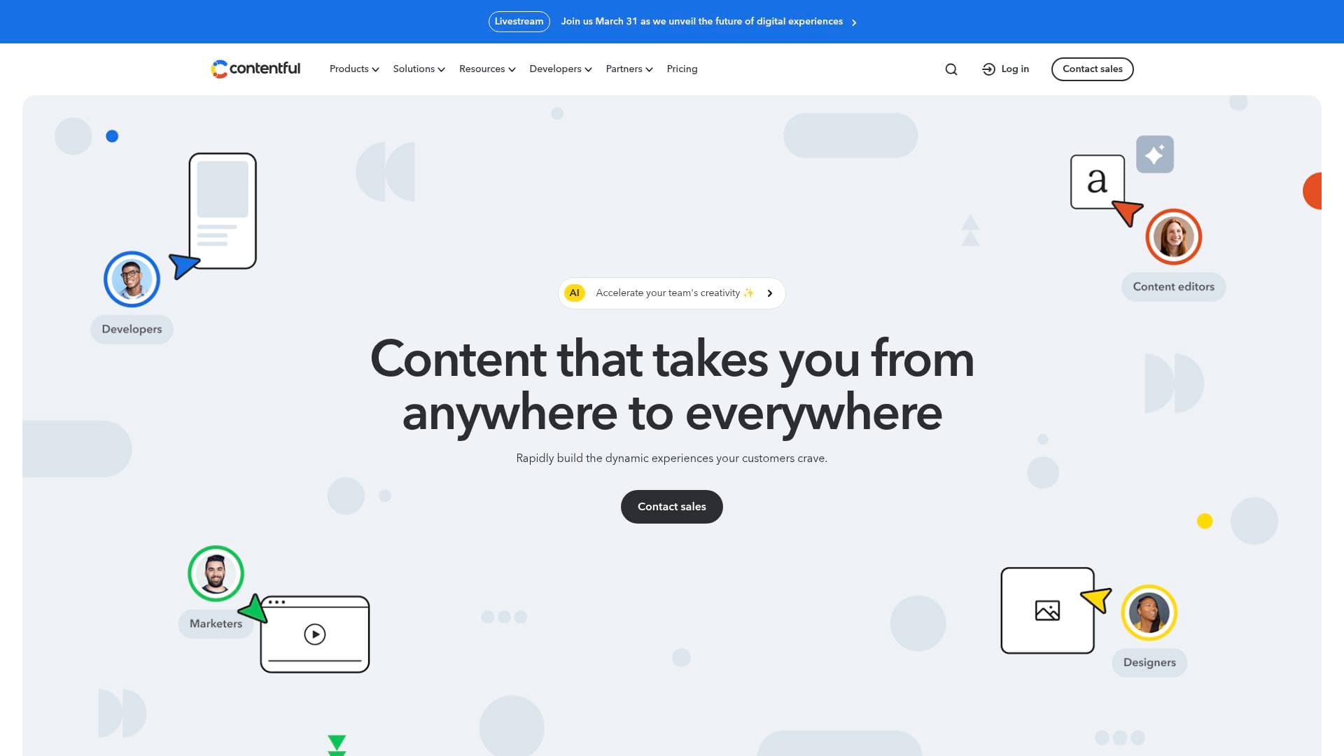 A screenshot of Contentful