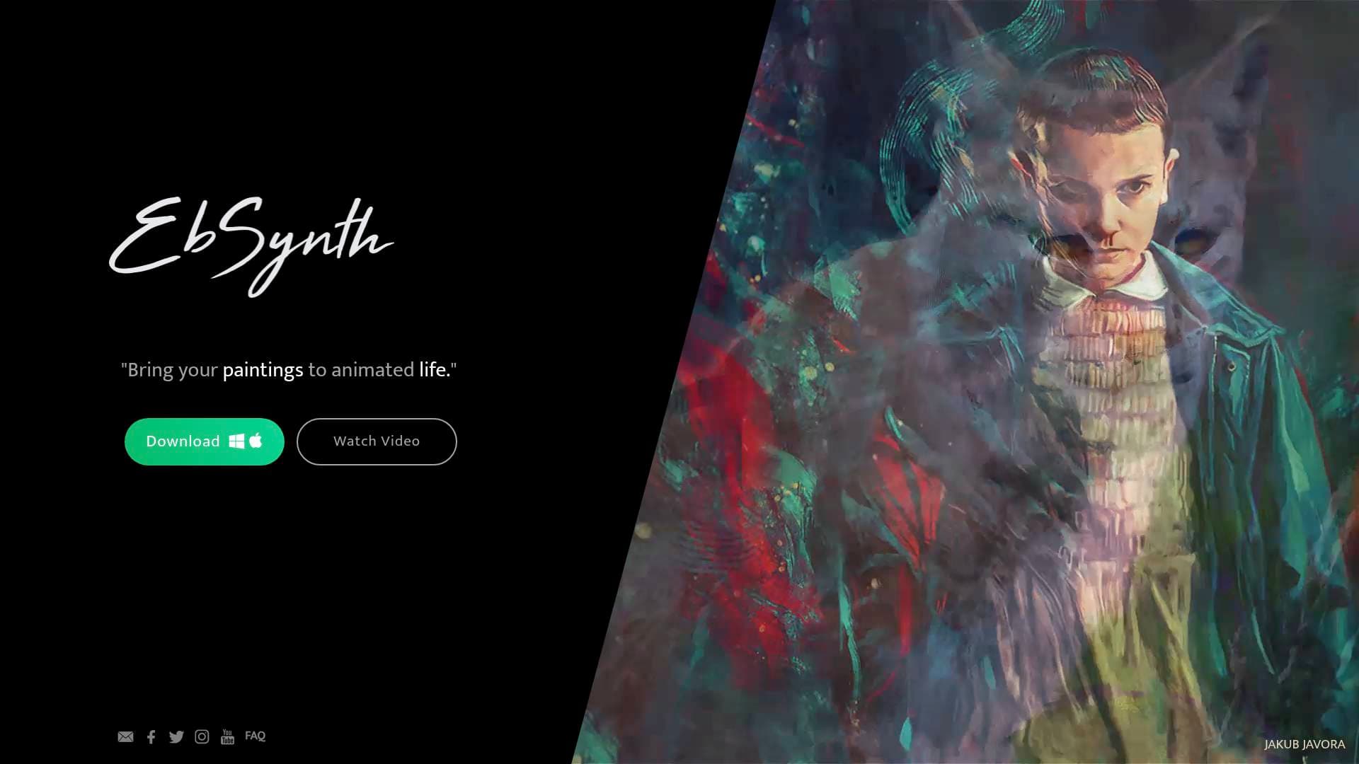 EbSynth interface screenshot showing main features and user interface