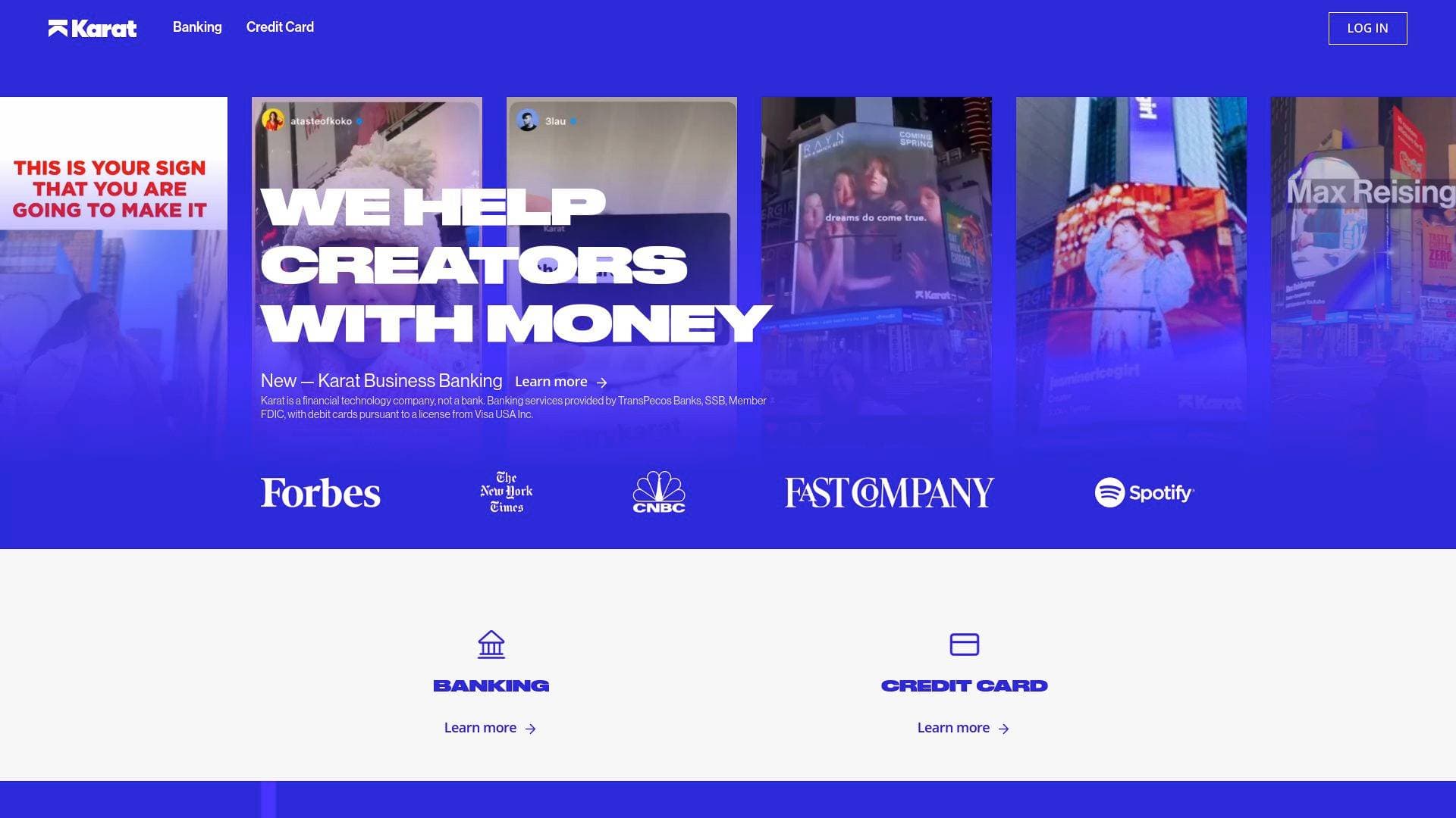 Karat interface screenshot showing main features and user interface