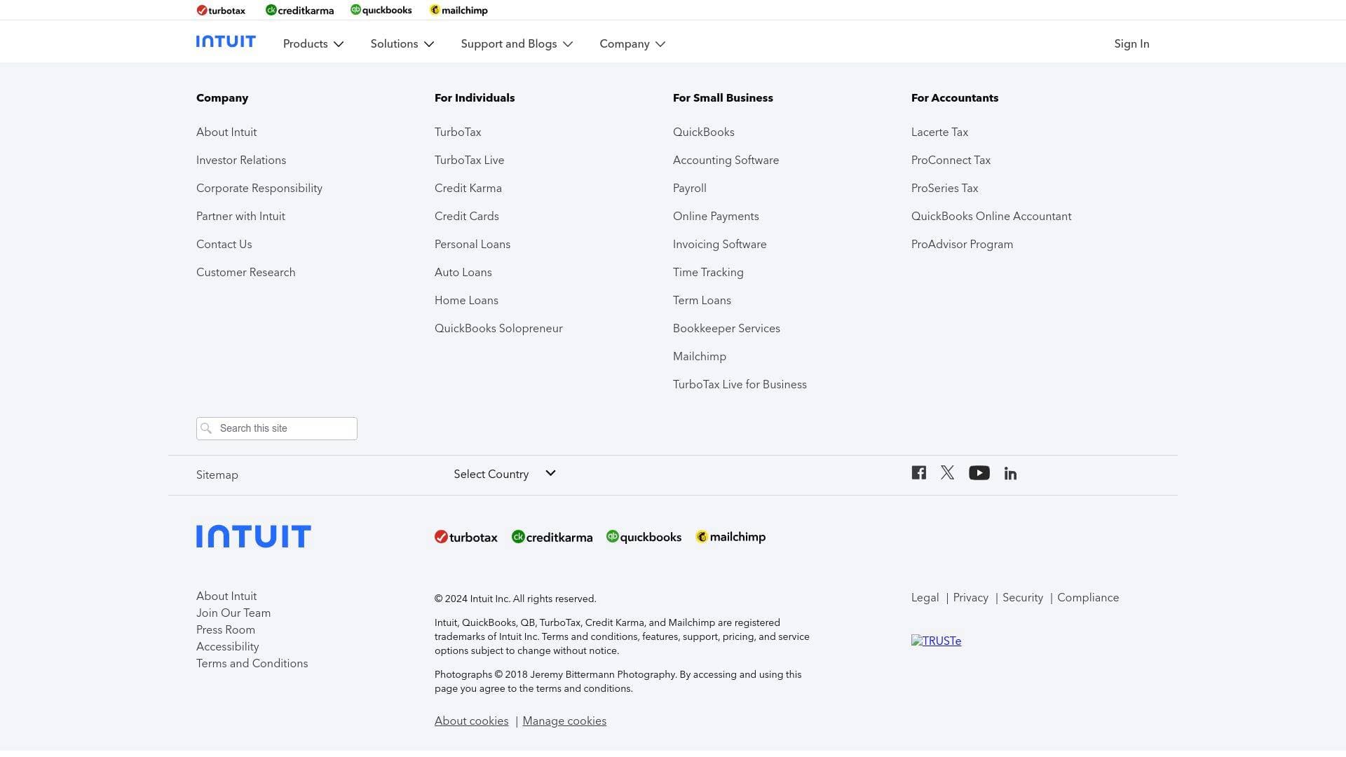 Quickbooks interface screenshot showing main features and user interface