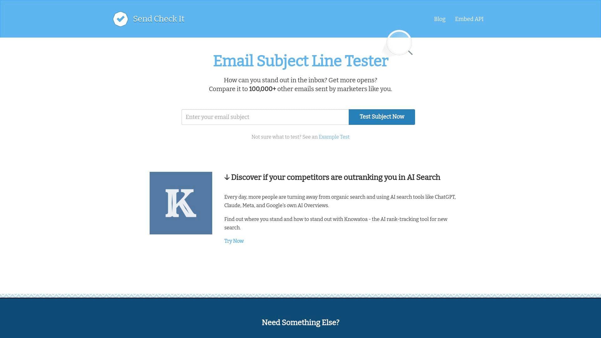 A screenshot of SendCheckit