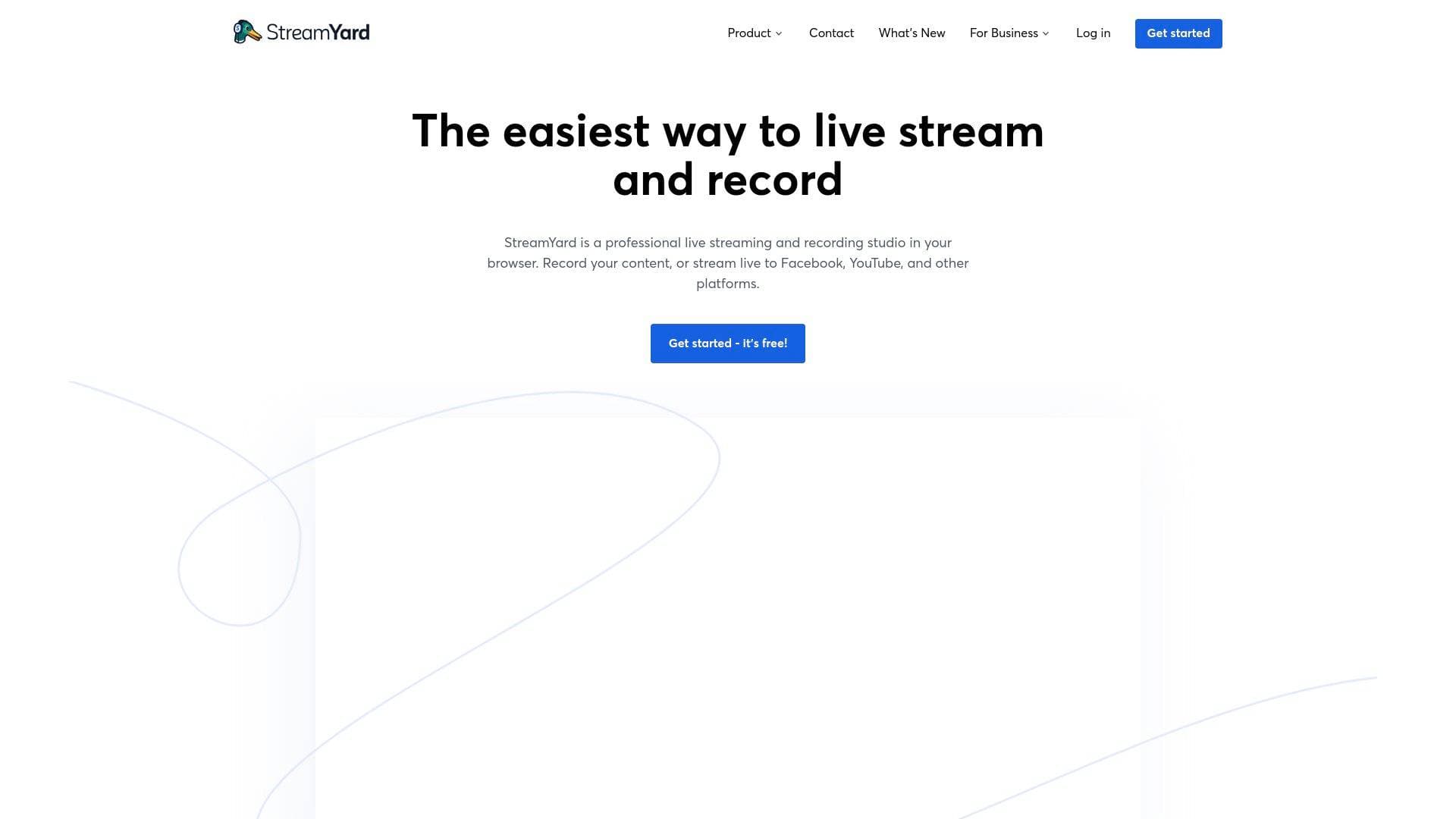 A screenshot of StreamYard