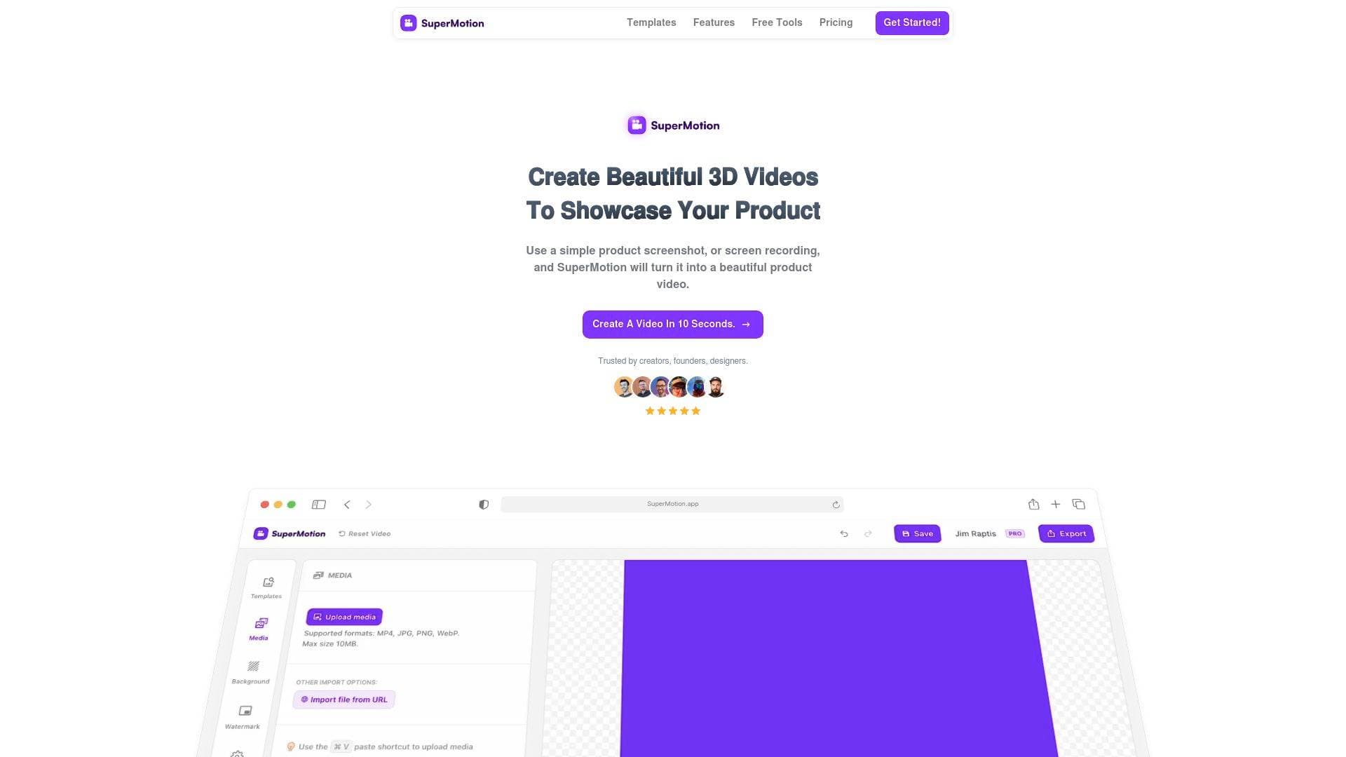 A screenshot of Supermotion