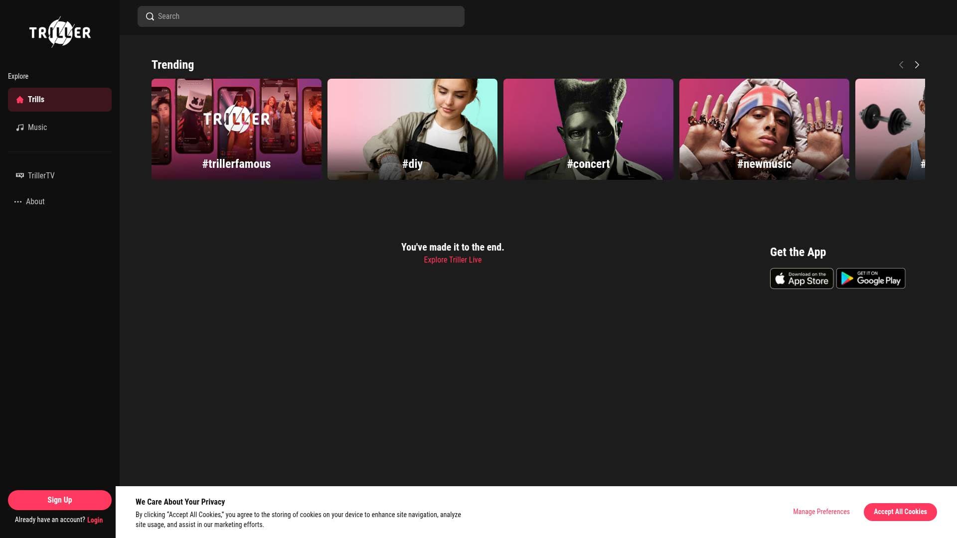 A screenshot of Triller