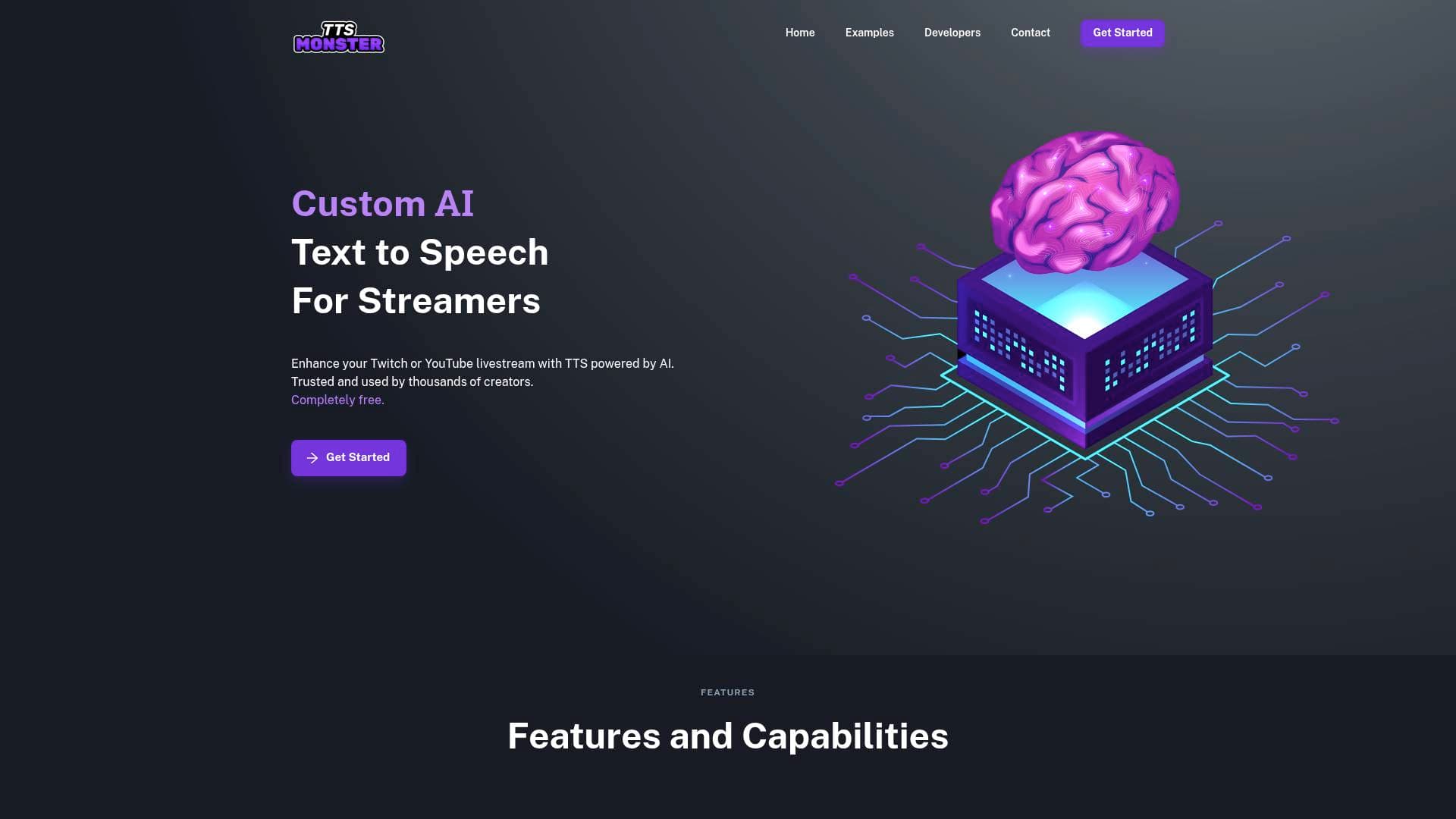 TTS.Monster interface screenshot showing main features and user interface