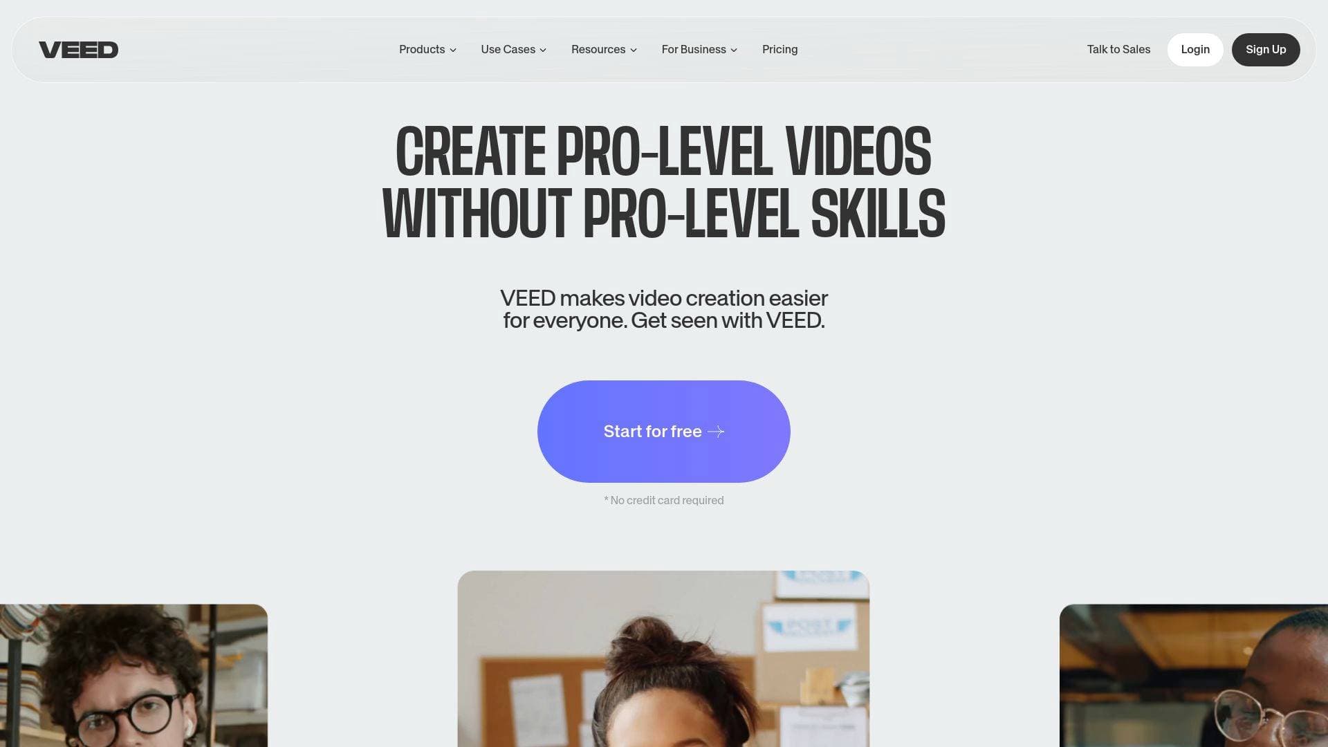 A screenshot of Veed