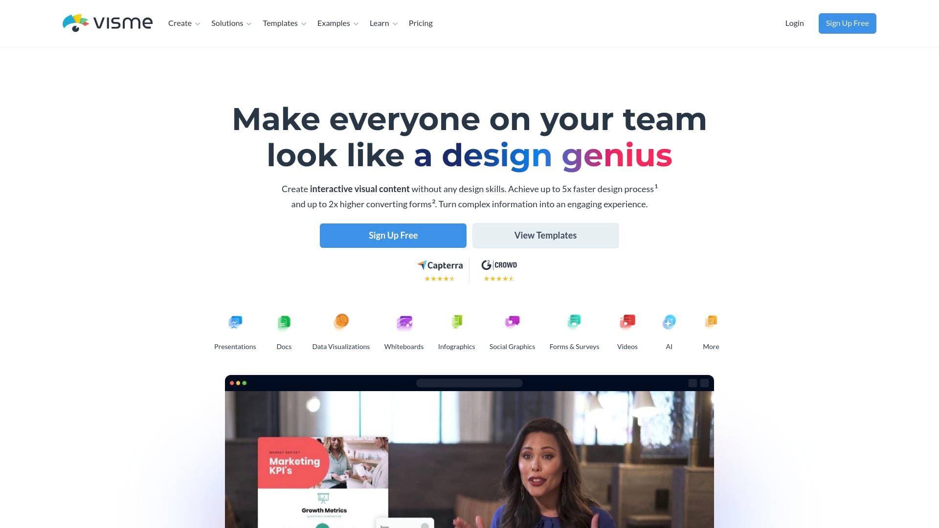 A screenshot of Visme
