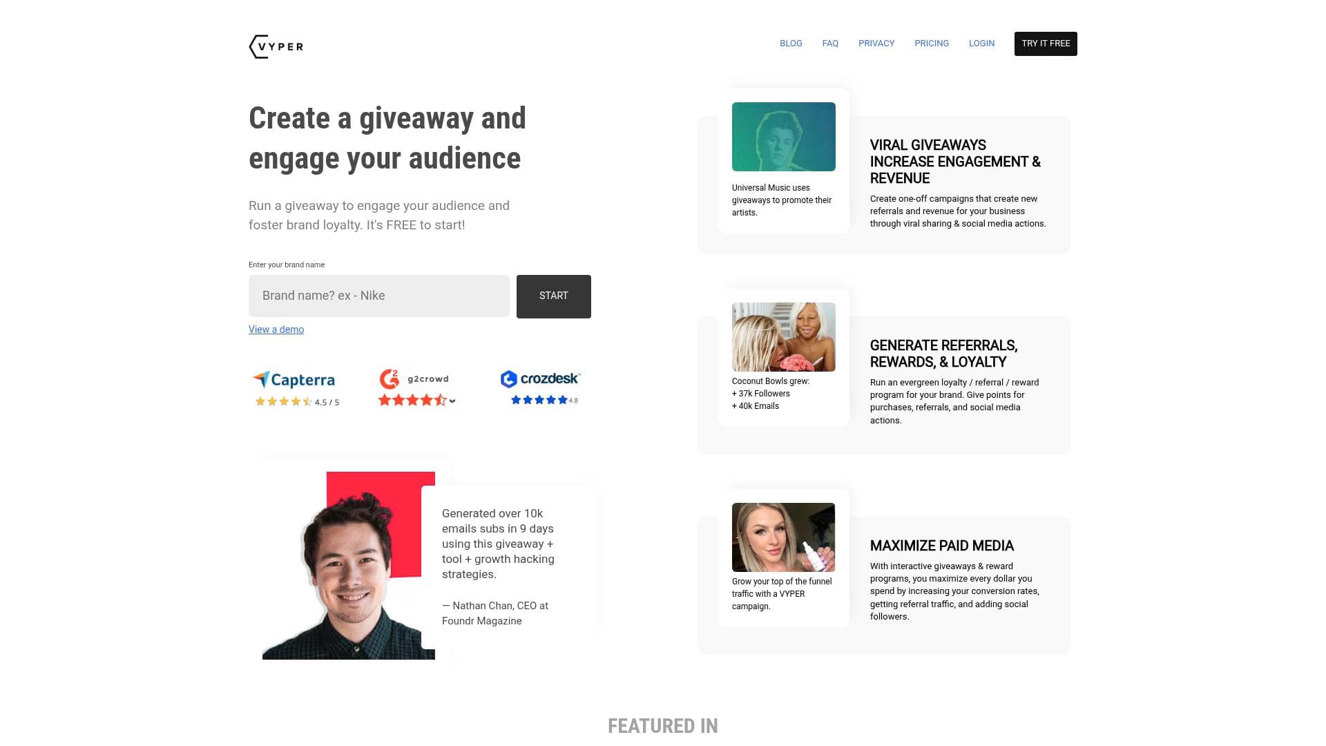 Vyper interface screenshot showing main features and user interface