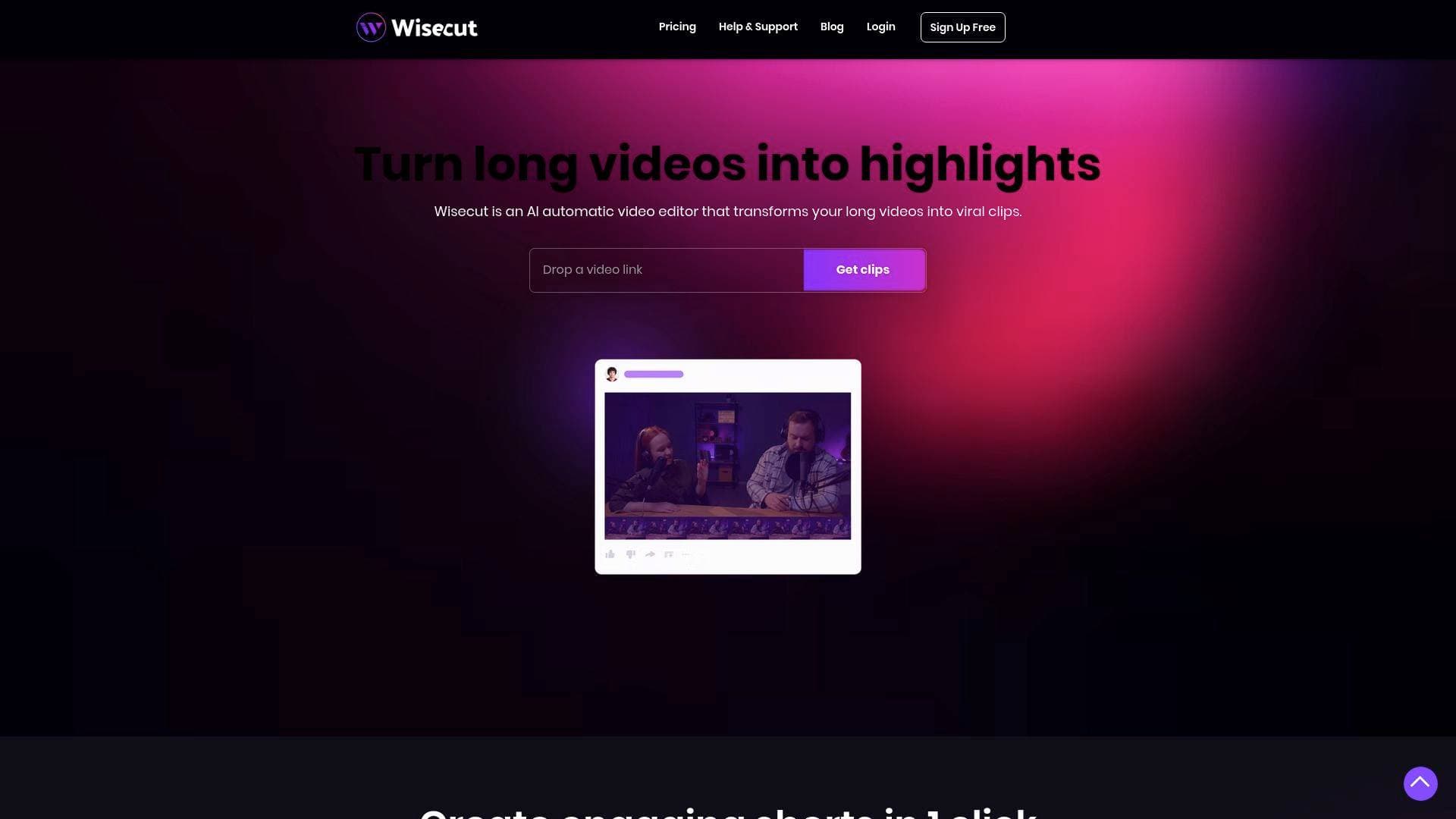 Wisecut interface screenshot showing main features and user interface